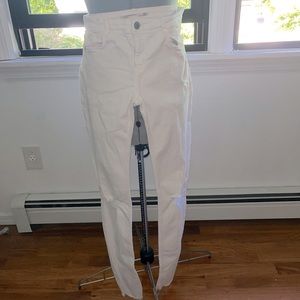 Zara white distressed jeans